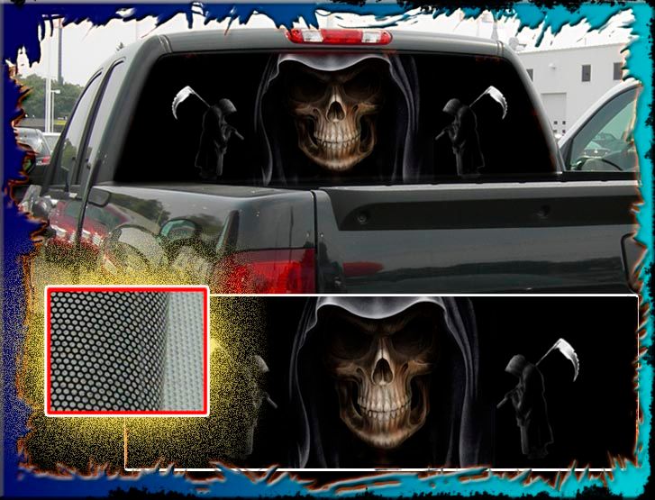 Grim Reaper Skull Truck Rear Window Graphic Your Symbol Available Ebay 7371